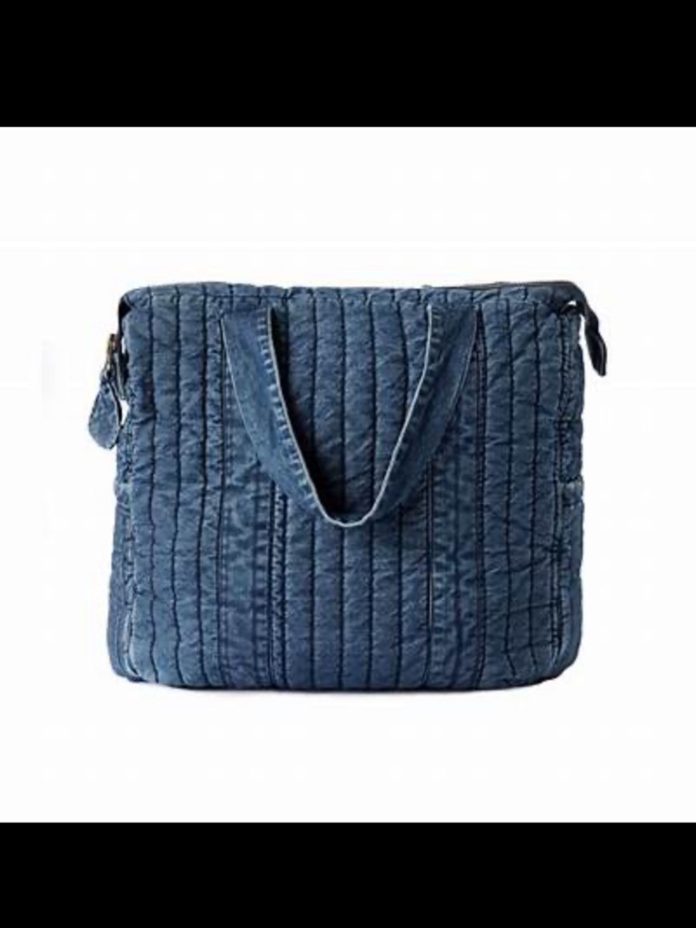 Brand New Pehr Quilted Denim Diaper Bag in Blue
